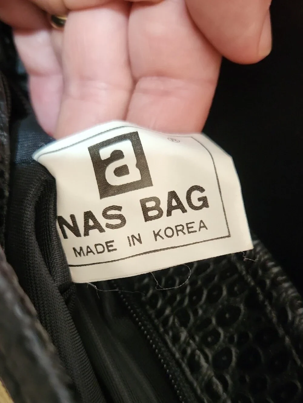 NAS Korean 80's Maximalist Metallic Black Patchwork Shoulder Bag
